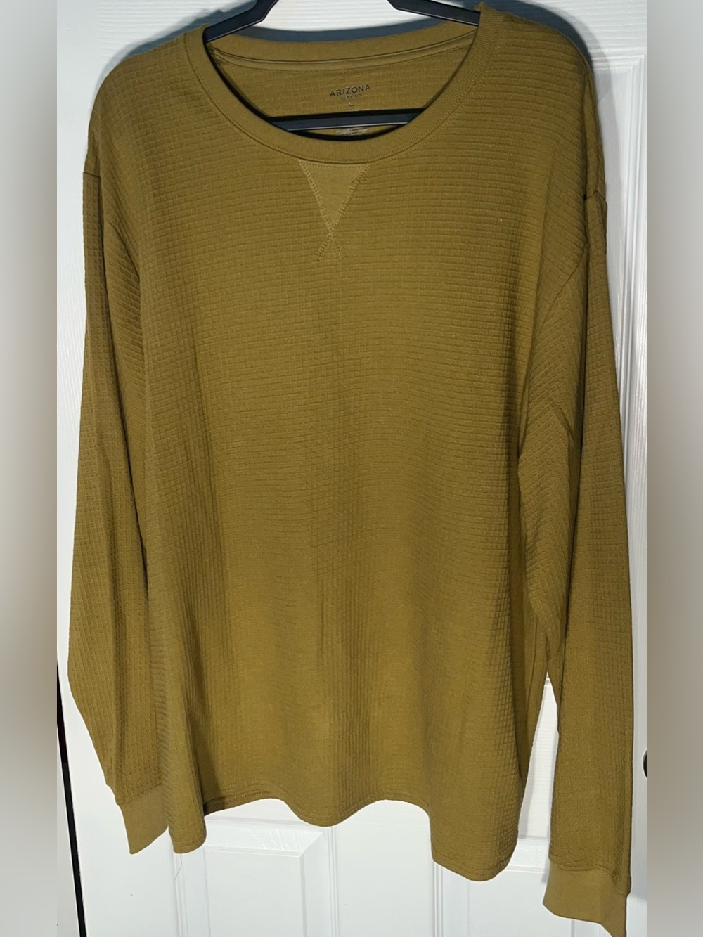 Men’s Arizona Jean Co. Waffle Knit Long Sleeve Shirt 100% Cotton Size XL